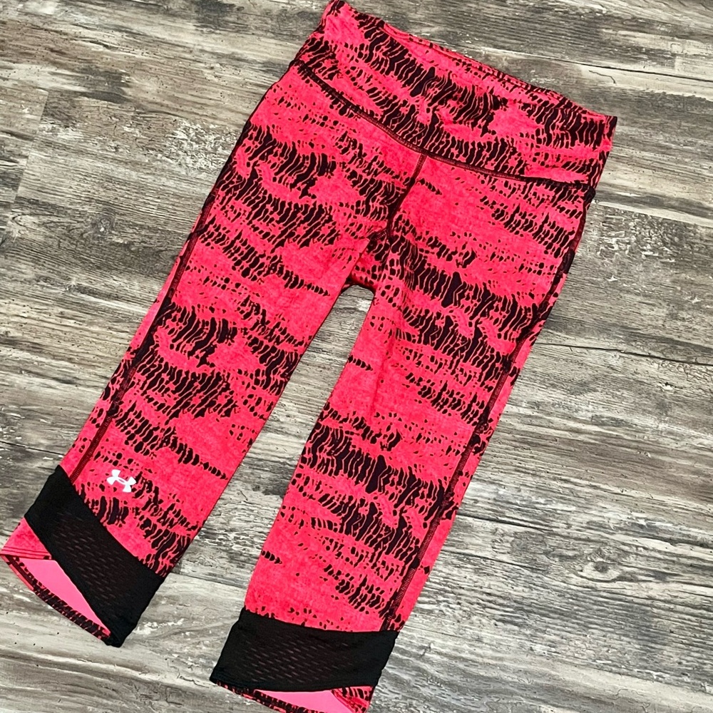 Under Armour Pink and Black Athletic Leggings